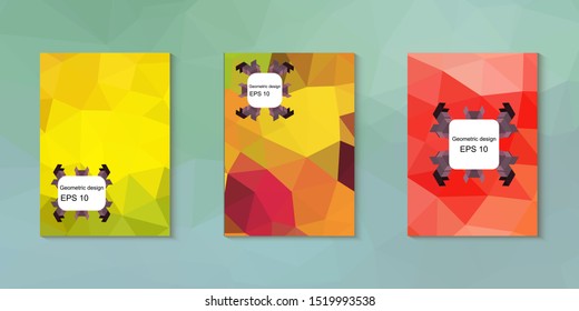 Geometric design of mosaic sets. Colorful gradient mosaic background. Geometric triangle, abstract background. Mosaic texture. Design template. EPS 10 Vector