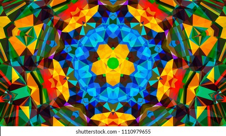 Geometric design, Mosaic of a vector kaleidoscope, abstract Mosaic Background, colorful Futuristic Background, geometric Triangular Pattern. Mosaic texture. Stained glass effect. EPS 10 Vector