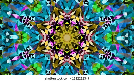 Geometric design, Mosaic of a vector kaleidoscope, abstract Mosaic Background, colorful Futuristic Background, geometric Triangular Pattern. Mosaic texture. Stained glass effect. EPS 10 Vector