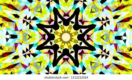 Geometric design, Mosaic of a vector kaleidoscope, abstract Mosaic Background, colorful Futuristic Background, geometric Triangular Pattern. Mosaic texture. Stained glass effect. EPS 10 Vector