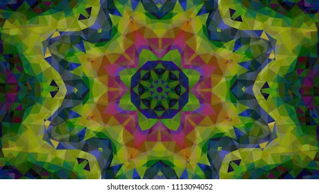 Geometric design, Mosaic of a vector kaleidoscope, abstract Mosaic Background, colorful Futuristic Background, geometric Triangular Pattern. Mosaic texture. Stained glass effect. EPS 10 Vector