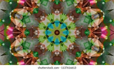 Geometric design, Mosaic of a vector kaleidoscope, abstract Mosaic Background, colorful Futuristic Background, geometric Triangular Pattern. Mosaic texture. Stained glass effect. EPS 10 Vector