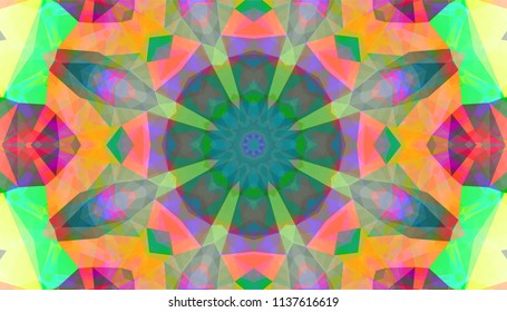 Geometric design, Mosaic of a vector kaleidoscope, abstract Mosaic Background, colorful Futuristic Background, geometric Triangular Pattern. Mosaic texture. Stained glass effect. EPS 10 Vector