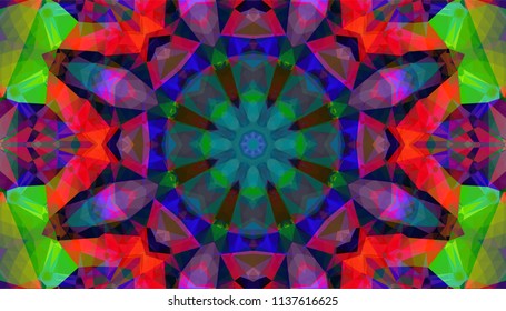 Geometric design, Mosaic of a vector kaleidoscope, abstract Mosaic Background, colorful Futuristic Background, geometric Triangular Pattern. Mosaic texture. Stained glass effect. EPS 10 Vector