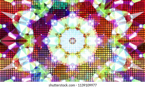 Geometric design, Mosaic of a vector kaleidoscope, abstract Mosaic Background, colorful Futuristic Background, geometric Triangular Pattern. Mosaic texture. Stained glass effect. EPS 10 Vector