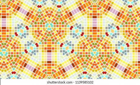 Geometric design, Mosaic of a vector kaleidoscope, abstract Mosaic Background, colorful Futuristic Background, geometric Triangular Pattern. Mosaic texture. Stained glass effe