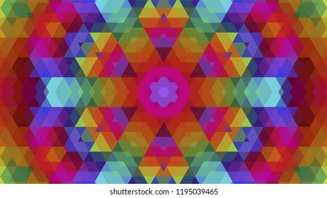 Geometric design, Mosaic of a vector kaleidoscope, abstract Mosaic Background, colorful Futuristic Background, geometric Triangular Pattern. Mosaic texture. Stained glass effect. EPS 10 Vector