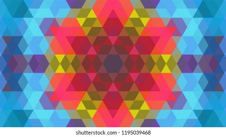 Geometric design, Mosaic of a vector kaleidoscope, abstract Mosaic Background, colorful Futuristic Background, geometric Triangular Pattern. Mosaic texture. Stained glass effect. EPS 10 Vector