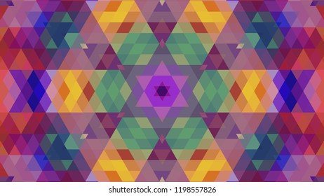 Geometric design, Mosaic of a vector kaleidoscope, abstract Mosaic Background, colorful Futuristic Background, geometric Triangular Pattern. Mosaic texture. Stained glass effect. EPS 10 Vector