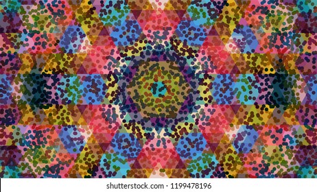 Geometric design, Mosaic of a vector kaleidoscope, abstract Mosaic Background, colorful Futuristic Background, geometric Triangular Pattern. Mosaic texture. Stained glass effect. EPS 10 Vector