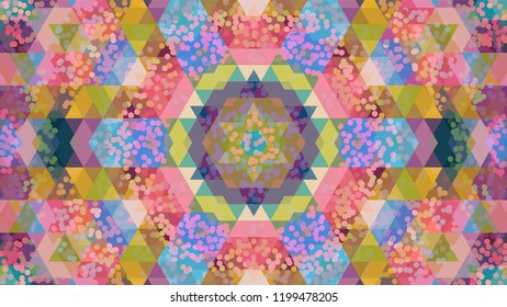 Geometric design, Mosaic of a vector kaleidoscope, abstract Mosaic Background, colorful Futuristic Background, geometric Triangular Pattern. Mosaic texture. Stained glass effect. EPS 10 Vector