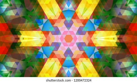 Geometric design, Mosaic of a vector kaleidoscope, abstract Mosaic Background, colorful Futuristic Background, geometric Triangular Pattern. Mosaic texture. Stained glass effect. EPS 10 Vector