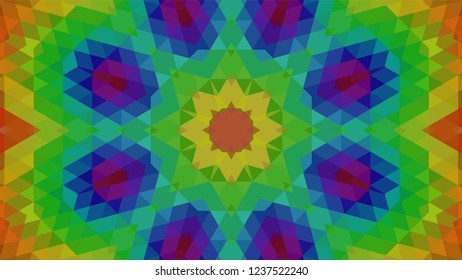 Geometric design, Mosaic of a vector kaleidoscope, abstract Mosaic Background, colorful Futuristic Background, geometric Triangular Pattern. Mosaic texture. Stained glass effect. EPS 10 Vector