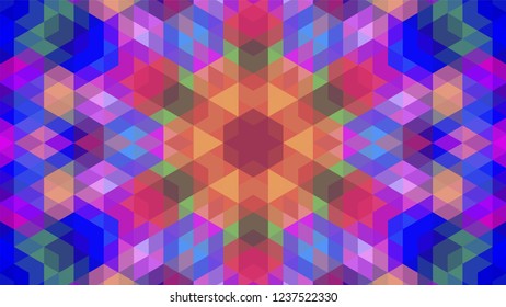 Geometric design, Mosaic of a vector kaleidoscope, abstract Mosaic Background, colorful Futuristic Background, geometric Triangular Pattern. Mosaic texture. Stained glass effect. EPS 10 Vector