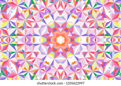 Geometric design, Mosaic of a vector kaleidoscope, abstract Mosaic Background, colorful Futuristic Background, geometric Triangular Pattern. Mosaic texture. Stained glass effect. EPS 10 Vector