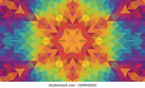 Geometric design, Mosaic of a vector kaleidoscope, abstract Mosaic Background, colorful Futuristic Background, geometric Triangular Pattern. Mosaic texture. Stained glass effect. EPS 10 Vector