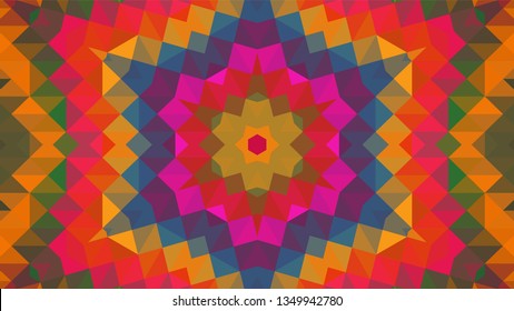 Geometric design, Mosaic of a vector kaleidoscope, abstract Mosaic Background, colorful Futuristic Background, geometric Triangular Pattern. Mosaic texture. Stained glass effect. EPS 10 Vector