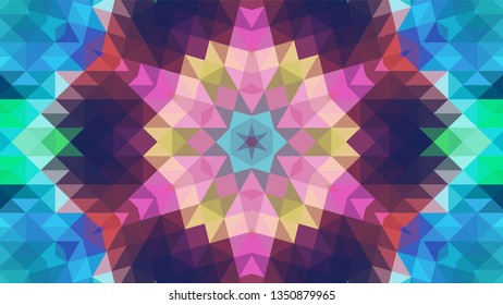 Geometric design, Mosaic of a vector kaleidoscope, abstract Mosaic Background, colorful Futuristic Background, geometric Triangular Pattern. Mosaic texture. Stained glass effect. EPS 10 Vector