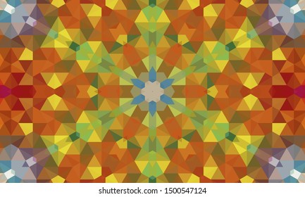 Geometric design, Mosaic of a vector kaleidoscope, abstract Mosaic Background, colorful Futuristic Background, geometric Triangular Pattern. Mosaic texture. Stained glass effect. EPS 10 Vector