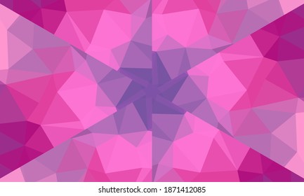 Geometrisches Design, Mosaik eines Vektorkalidoskops, abstrakter Mosaikhintergrund, bunter Futuristischer Hintergrund, geometrisches Dreiecksmuster. Mosaikstruktur. Festgestellter Glaseffekt. EPS10-Vektorgrafik