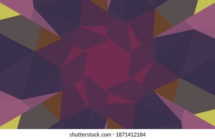 Geometrisches Design, Mosaik eines Vektorkalidoskops, abstrakter Mosaikhintergrund, bunter Futuristischer Hintergrund, geometrisches Dreiecksmuster. Mosaikstruktur. Festgestellter Glaseffekt. EPS10-Vektorgrafik