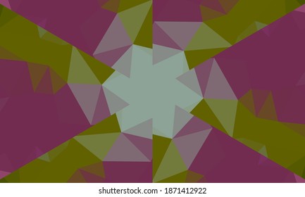 Diseño geométrico, mosaico de un kaleidoscopio vector, fondo mosaico abstracto, fondo futurista colorido, patrón triangular geométrico. Textura mosaica. Efecto de vidrio manchado. Vector EPS 10