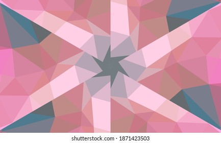 Diseño geométrico, mosaico de un kaleidoscopio vector, fondo mosaico abstracto, fondo futurista colorido, patrón triangular geométrico. Textura mosaica. Efecto de vidrio manchado. Vector EPS 10