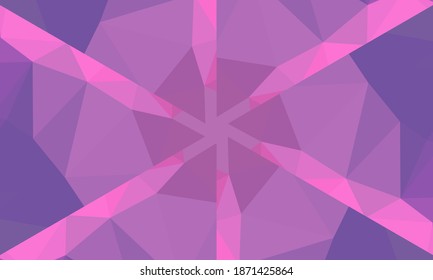 Diseño geométrico, mosaico de un kaleidoscopio vector, fondo mosaico abstracto, fondo futurista colorido, patrón triangular geométrico. Textura mosaica. Efecto de vidrio manchado. Vector EPS 10