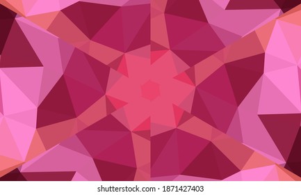 Diseño geométrico, mosaico de un kaleidoscopio vector, fondo mosaico abstracto, fondo futurista colorido, patrón triangular geométrico. Textura mosaica. Efecto de vidrio manchado. Vector EPS 10