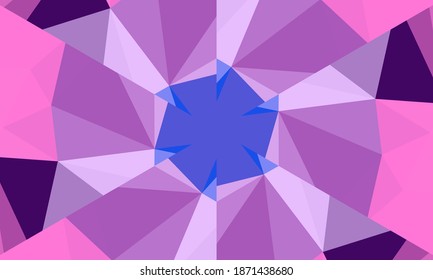 Diseño geométrico, mosaico de un kaleidoscopio vector, fondo mosaico abstracto, fondo futurista colorido, patrón triangular geométrico. Textura mosaica. Efecto de vidrio manchado. Vector EPS 10