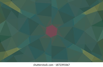 Diseño geométrico, mosaico de un kaleidoscopio vector, fondo mosaico abstracto, fondo futurista colorido, patrón triangular geométrico. Patrón mosaico. Efecto de vidrio manchado. Vector EPS 10