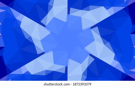 Diseño geométrico, mosaico de un kaleidoscopio vector, fondo mosaico abstracto, fondo futurista colorido, patrón triangular geométrico. Patrón mosaico. Efecto de vidrio manchado. Vector EPS 10