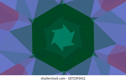Diseño geométrico, mosaico de un kaleidoscopio vector, fondo mosaico abstracto, fondo futurista colorido, patrón triangular geométrico. Patrón mosaico. Efecto de vidrio manchado. Vector EPS 10
