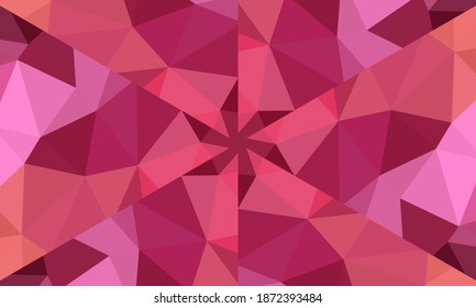 Geometrisches Design, Mosaik eines Vektorkalidoskops, abstrakter Mosaikhintergrund, bunter Futuristischer Hintergrund, geometrisches Dreiecksmuster. Mosaikmuster. Festgestellter Glaseffekt. EPS10-Vektorgrafik