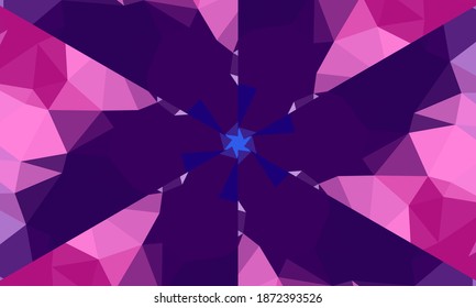 Diseño geométrico, mosaico de un kaleidoscopio vector, fondo mosaico abstracto, fondo futurista colorido, patrón triangular geométrico. Patrón mosaico. Efecto de vidrio manchado. Vector EPS 10