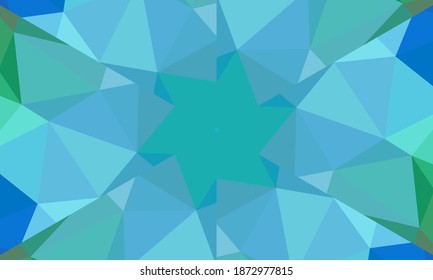 Diseño geométrico, mosaico de un kaleidoscopio vector, fondo mosaico abstracto, fondo futurista colorido, patrón triangular geométrico. Textura mosaica. Efecto de vidrio manchado. Vector EPS 10