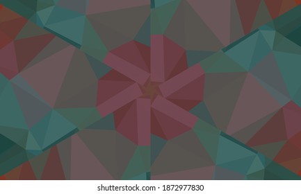 Diseño geométrico, mosaico de un kaleidoscopio vector, fondo mosaico abstracto, fondo futurista colorido, patrón triangular geométrico. Textura mosaica. Efecto de vidrio manchado. Vector EPS 10