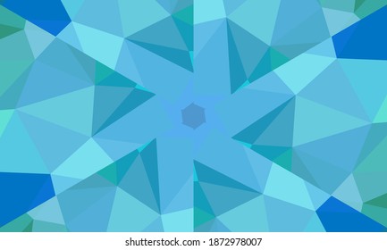 Diseño geométrico, mosaico de un kaleidoscopio vector, fondo mosaico abstracto, fondo futurista colorido, patrón triangular geométrico. Textura mosaica. Efecto de vidrio manchado. Vector EPS 10
