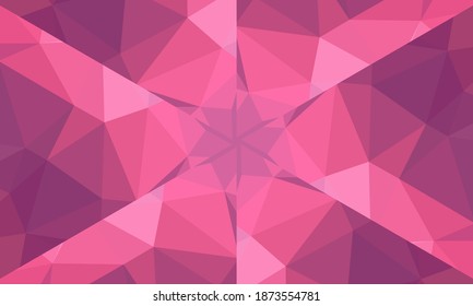 Diseño geométrico, mosaico de un kaleidoscopio vector, fondo mosaico abstracto, fondo futurista colorido, patrón triangular geométrico. Textura mosaica. Efecto de vidrio manchado. Vector EPS 10