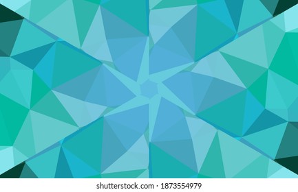 Geometrisches Design, Mosaik eines Vektorkalidoskops, abstrakter Mosaikhintergrund, bunter Futuristischer Hintergrund, geometrisches Dreiecksmuster. Mosaikstruktur. Festgestellter Glaseffekt. EPS10-Vektorgrafik