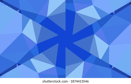 Geometrisches Design, Mosaik eines Vektorkalidoskops, abstrakter Mosaikhintergrund, bunter Futuristischer Hintergrund, geometrisches Dreiecksmuster. Mosaikstruktur. Festgestellter Glaseffekt. EPS10-Vektorgrafik
