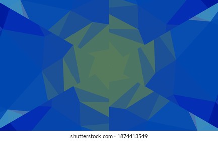 Diseño geométrico, mosaico de un kaleidoscopio vector, fondo mosaico abstracto, fondo futurista colorido, patrón triangular geométrico. Textura mosaica. Efecto de vidrio manchado. Vector EPS 10