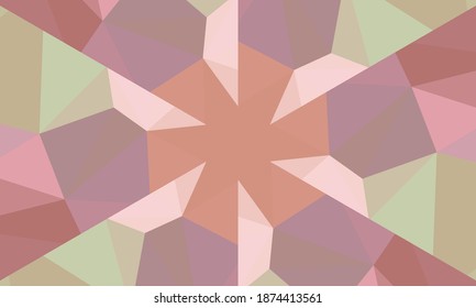 Geometric design, Mosaic of a vector kaleidoscope, abstract Mosaic Background, colorful Futuristic Background, geometric Triangular Pattern. Mosaic texture. Stained glass effect. EPS 10 Vector