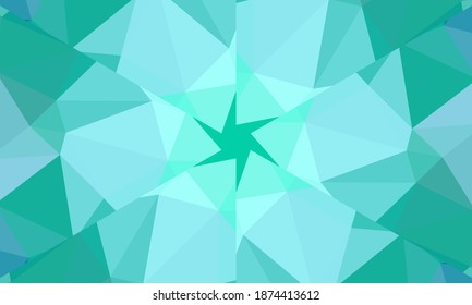 Diseño geométrico, mosaico de un kaleidoscopio vector, fondo mosaico abstracto, fondo futurista colorido, patrón triangular geométrico. Textura mosaica. Efecto de vidrio manchado. Vector EPS 10