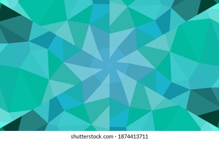 Geometrisches Design, Mosaik eines Vektorkalidoskops, abstrakter Mosaikhintergrund, bunter Futuristischer Hintergrund, geometrisches Dreiecksmuster. Mosaikstruktur. Festgestellter Glaseffekt. EPS10-Vektorgrafik