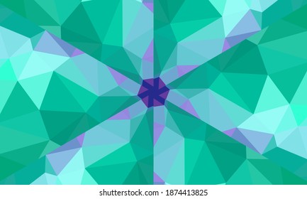 Diseño geométrico, mosaico de un kaleidoscopio vector, fondo mosaico abstracto, fondo futurista colorido, patrón triangular geométrico. Textura mosaica. Efecto de vidrio manchado. Vector EPS 10