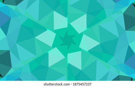 Diseño geométrico, mosaico de un kaleidoscopio vector, fondo mosaico abstracto, fondo futurista colorido, patrón triangular geométrico. Textura mosaica. Efecto de vidrio manchado. Vector EPS 10