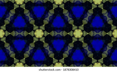 Diseño geométrico, mosaico de un kaleidoscopio vector, fondo mosaico abstracto, fondo futurista colorido, patrón triangular geométrico. Textura mosaica. Efecto de vidrio manchado. Vector EPS 10
