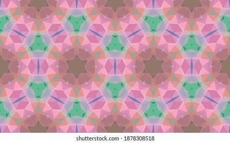 Diseño geométrico, mosaico de un kaleidoscopio vector, fondo mosaico abstracto, fondo futurista colorido, patrón triangular geométrico. Textura mosaica. Efecto de vidrio manchado. Vector EPS 10