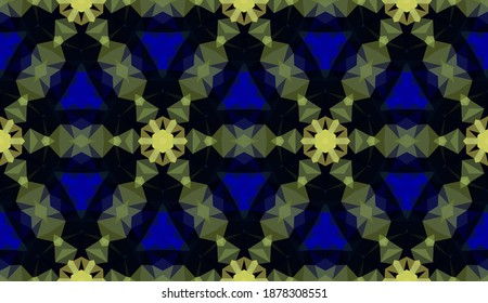 Diseño geométrico, mosaico de un kaleidoscopio vector, fondo mosaico abstracto, fondo futurista colorido, patrón triangular geométrico. Textura mosaica. Efecto de vidrio manchado. Vector EPS 10